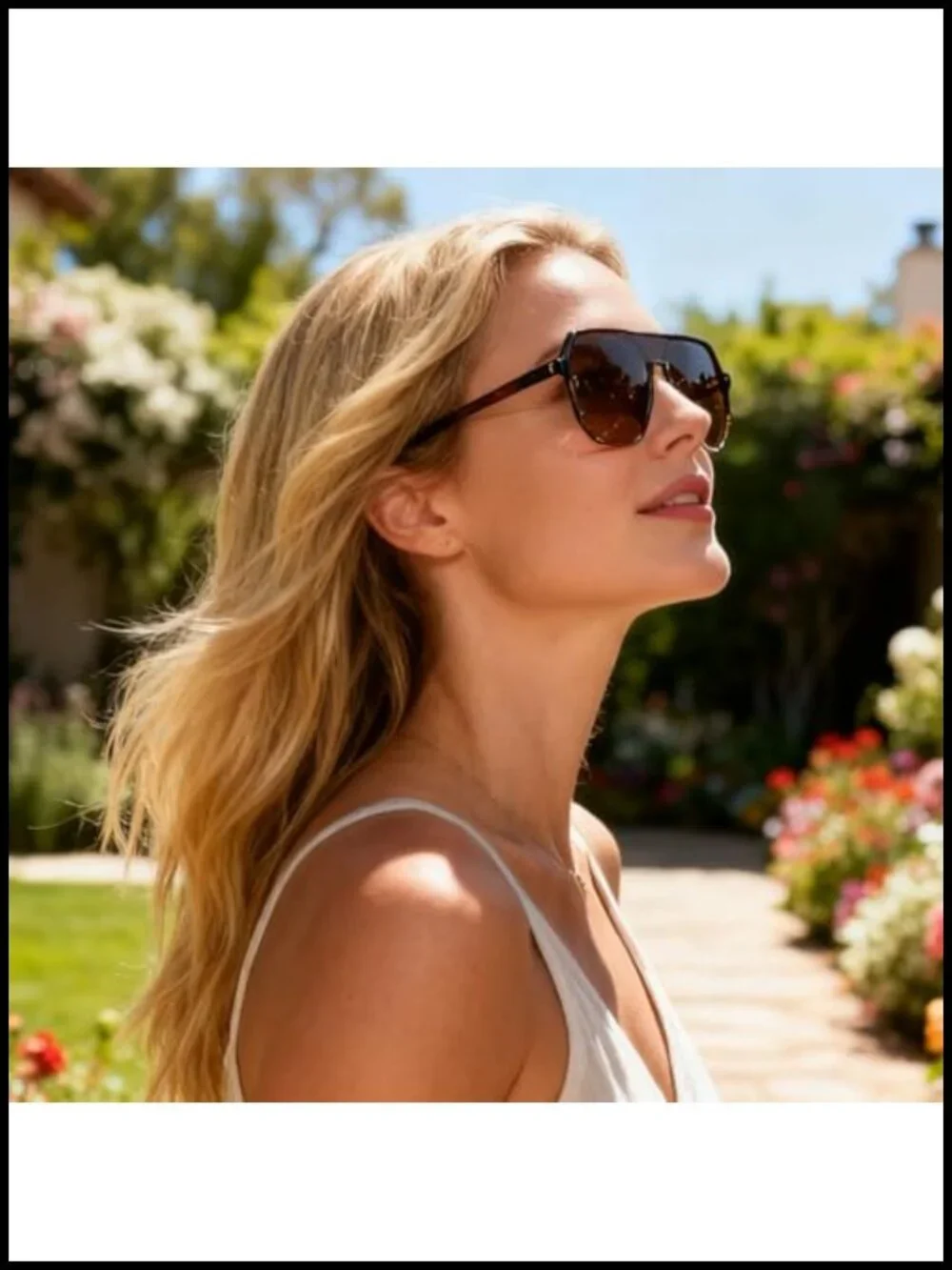 Oversized Square Aviator Sunglasses UV400 Protection Retro Trendy